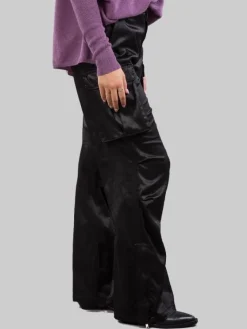 Online I LOVE MP PANTALONI CARGO IN RASO ELASTICIZZATO Nero