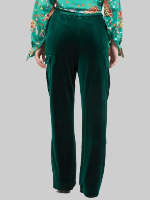 Clearance 5 PROGRESS PANTALONI CARGO IN VELLUTO BOSCO CON ELASTICO IN VITA Verde