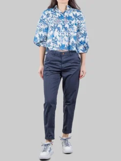 Online CIGALA'S PANTALONI CHINO A SIGARETTA IN COTONE ELASTICIZZATO BLU SCURO Bluscuro