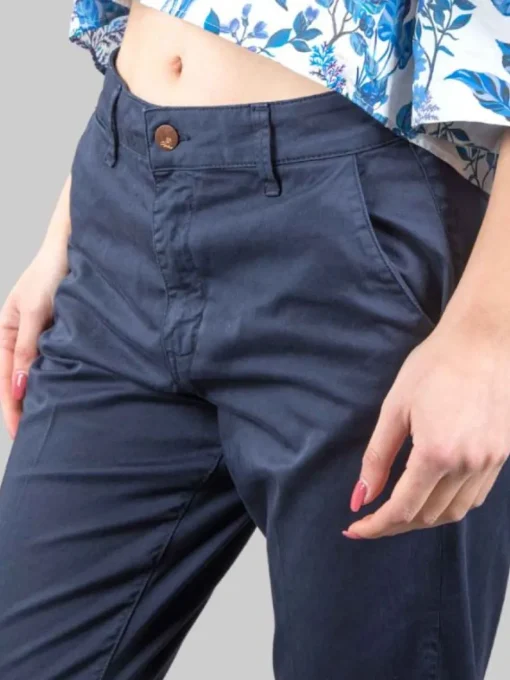 Online CIGALA'S PANTALONI CHINO A SIGARETTA IN COTONE ELASTICIZZATO BLU SCURO Bluscuro