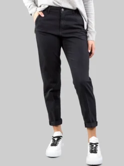 Fashion CIGALA'S PANTALONI CHINO RELAXED NERI IN TESSUTO ELASTICIZZATO Nero
