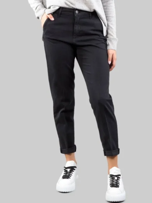 Fashion CIGALA'S PANTALONI CHINO RELAXED NERI IN TESSUTO ELASTICIZZATO Nero