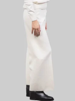 Discount D.EXTERIOR PANTALONI CROPPED IN LANA ELASTICIZZATI LATTE Bianco