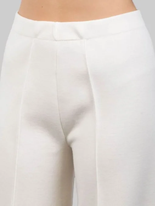 Discount D.EXTERIOR PANTALONI CROPPED IN LANA ELASTICIZZATI LATTE Bianco