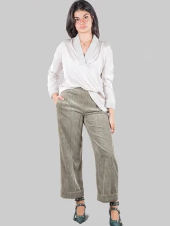 Outlet D.EXTERIOR Pantaloni cropped in velluto