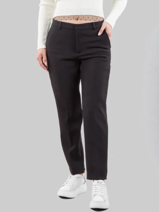New RED VALENTINO PANTALONI CROPPED NERI IN CADY TECNICO ELASTICIZZATO Nero