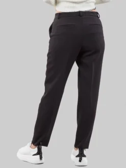 New RED VALENTINO PANTALONI CROPPED NERI IN CADY TECNICO ELASTICIZZATO Nero