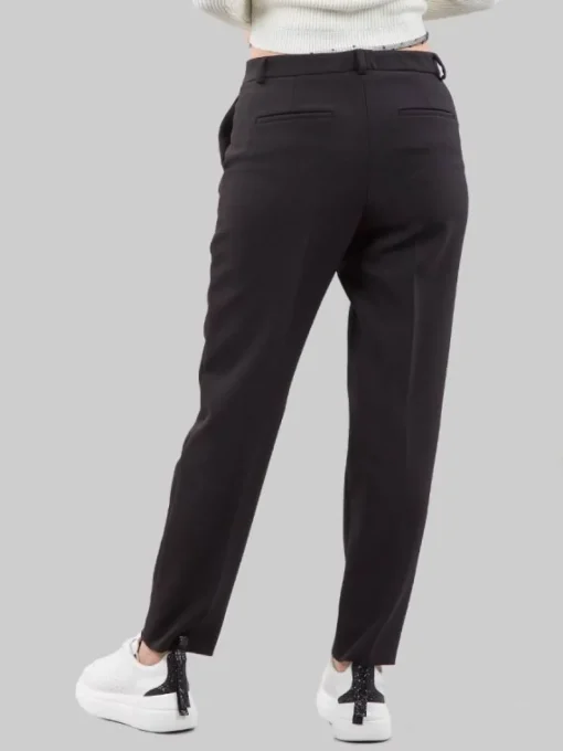 New RED VALENTINO PANTALONI CROPPED NERI IN CADY TECNICO ELASTICIZZATO Nero