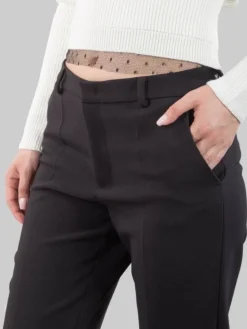 New RED VALENTINO PANTALONI CROPPED NERI IN CADY TECNICO ELASTICIZZATO Nero
