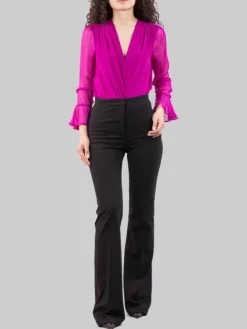 Clearance PINKO PANTALONI FLARE HULKA NERI IN TESSUTO ELASTICIZZATO Nero