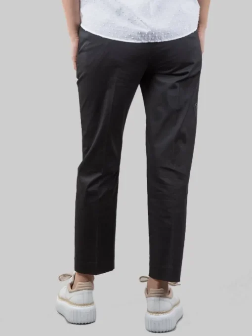 New DONDUP PANTALONI NIMA NERI IN COTONE ELASTICIZZATO CON BOTTONI GIOIELLO Nero