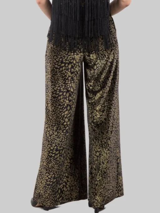 Discount PHO FIRENZE PANTALONI PALAZZO IN TESSUTO EFFETTO CINIGLIA Animalier