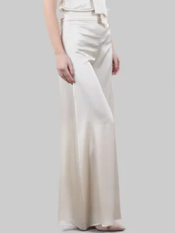 Discount HANITA PANTALONI PALAZZO IN RASO FLUIDO A VITA ALTA Avorio