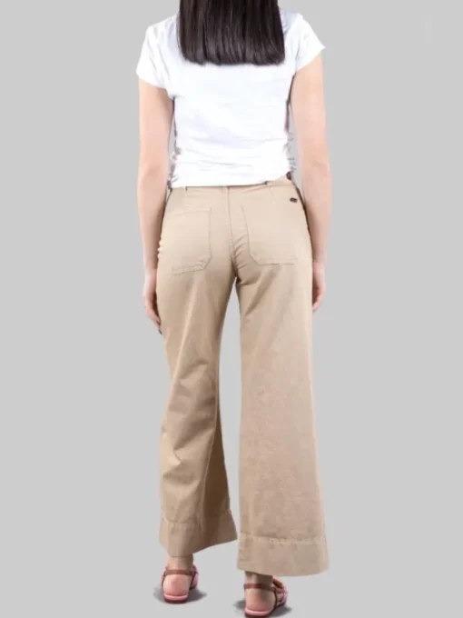 Fashion CIGALA'S PANTALONI PALAZZO CROPPED MODELLO 5 TASCHE IN MISTO LINO E COTONE Sabbia