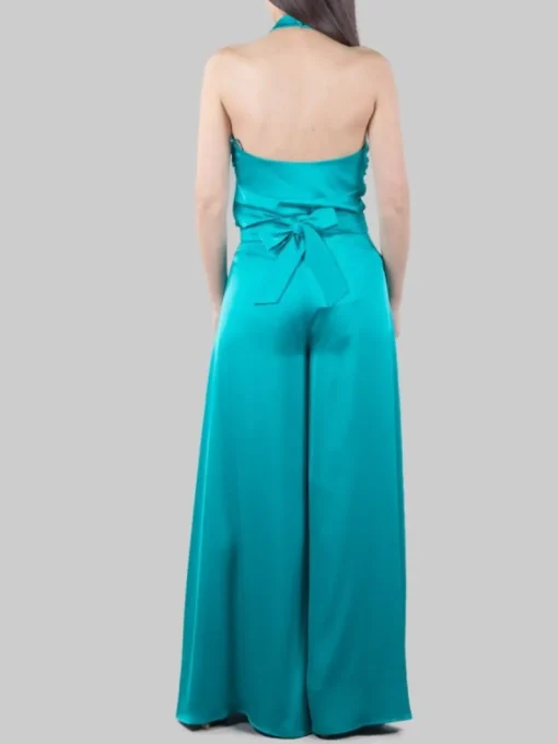 Clearance HANITA PANTALONI PALAZZO VERDE BALMAIN IN RASO FLUIDO A VITA ALTA Verdebalmain