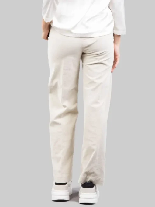 Fashion CIGALA'S PANTALONI RELAXED CHINO A VITA ALTA IN VELLUTO ELASTICIZZATO Panna