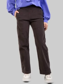 Discount CIGALA'S PANTALONI RELAXED CHINO A VITA ALTA CAFFÈ IN VELLUTO ELASTICIZZATO Marrone