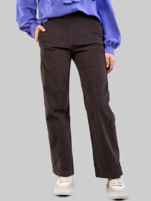 Discount CIGALA'S PANTALONI RELAXED CHINO A VITA ALTA CAFFÈ IN VELLUTO ELASTICIZZATO Marrone