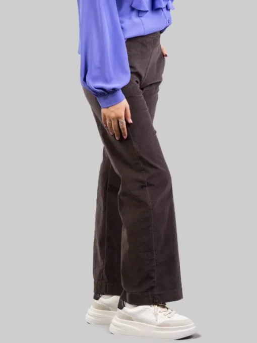 Discount CIGALA'S PANTALONI RELAXED CHINO A VITA ALTA CAFFÈ IN VELLUTO ELASTICIZZATO Marrone