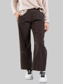 Discount CIGALA'S PANTALONI RELAXED CAFFÈ A COSTINE CON ELASTICO IN VITA Marrone