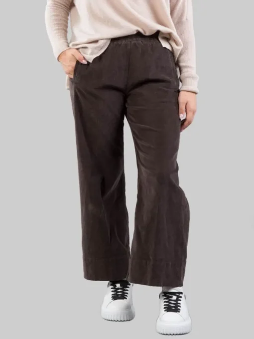 Discount CIGALA'S PANTALONI RELAXED CAFFÈ A COSTINE CON ELASTICO IN VITA Marrone