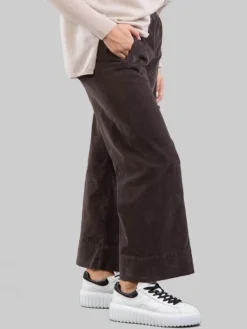 Discount CIGALA'S PANTALONI RELAXED CAFFÈ A COSTINE CON ELASTICO IN VITA Marrone