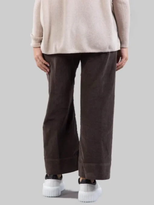Discount CIGALA'S PANTALONI RELAXED CAFFÈ A COSTINE CON ELASTICO IN VITA Marrone