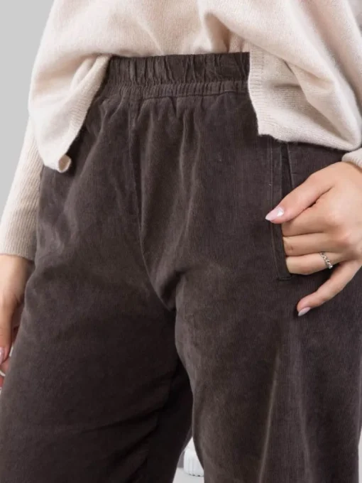 Discount CIGALA'S PANTALONI RELAXED CAFFÈ A COSTINE CON ELASTICO IN VITA Marrone