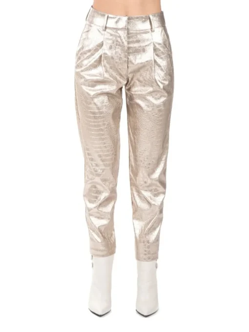 Fashion ANIYE BY PANTALONI ZELMA IN ECOPELLE STAMPA COCCO Oro