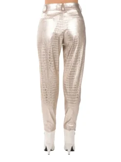 Fashion ANIYE BY PANTALONI ZELMA IN ECOPELLE STAMPA COCCO Oro