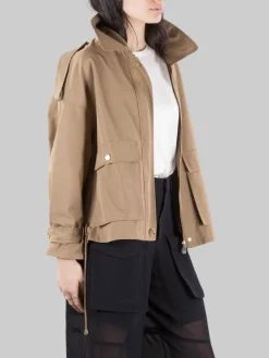 New PINKO PARKA CORTO POLIDORA IN COTONE TECNICO Verde