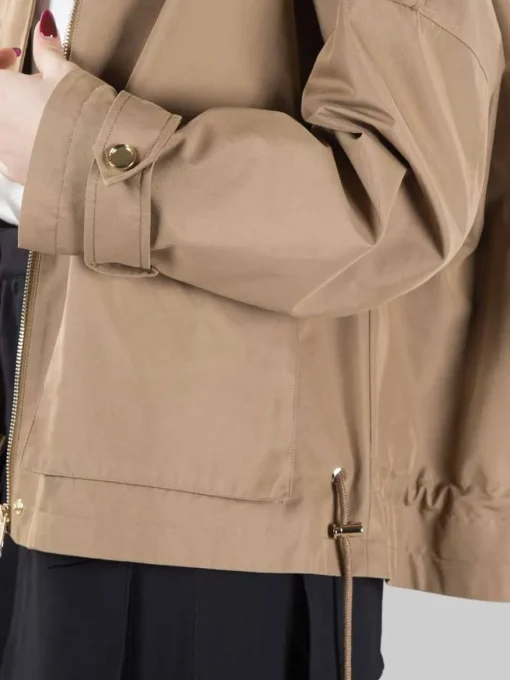 New PINKO PARKA CORTO POLIDORA IN COTONE TECNICO Verde
