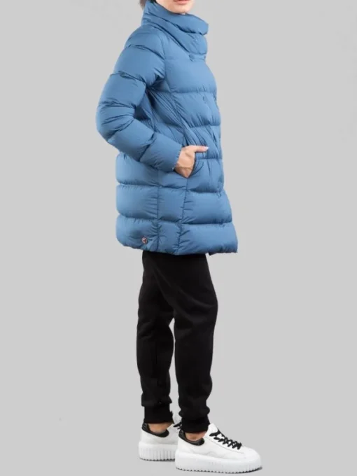 Outlet COLMAR ORIGINALS PIUMINO IN TESSUTO ELASTICIZZATO CON COLLO ALTO Azzurro