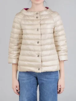 Sale HERNO PIUMINO CORTO MODELLO CAPPA REVERSIBILE Beige