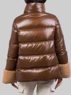 Sale FAY PIUMINO MODELLO CAPPA CON POLSINI EFFETTO SHEARLING Marrone