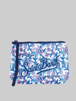 New MC2 SAINT BARTH POCHETTE ALINE IN SCUBA A FLOREALE SU FONDO BIANCO Fantasia