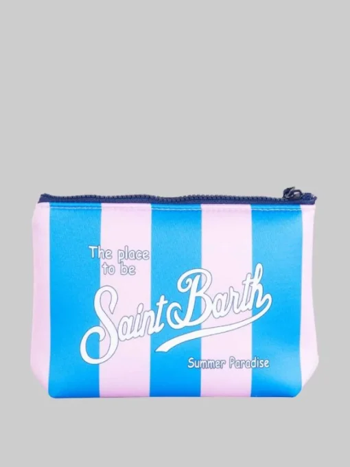 New MC2 SAINT BARTH POCHETTE ALINE IN SCUBA A RIGHE AZZURRO E ROSA Celesteerosa