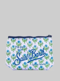Online MC2 SAINT BARTH POCHETTE IN SCUBA A FANTASIA FLOREALE SU FONDO LILLA Viola