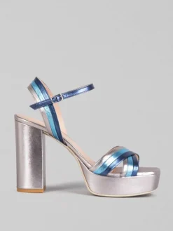 Discount SERGIO CIMADAMORE SANDALI IN PELLE LAMINATA MULTICOLORE Blu