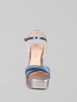 Discount SERGIO CIMADAMORE SANDALI IN PELLE LAMINATA MULTICOLORE Blu