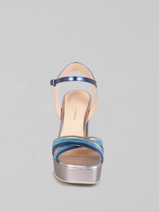Discount SERGIO CIMADAMORE SANDALI IN PELLE LAMINATA MULTICOLORE Blu