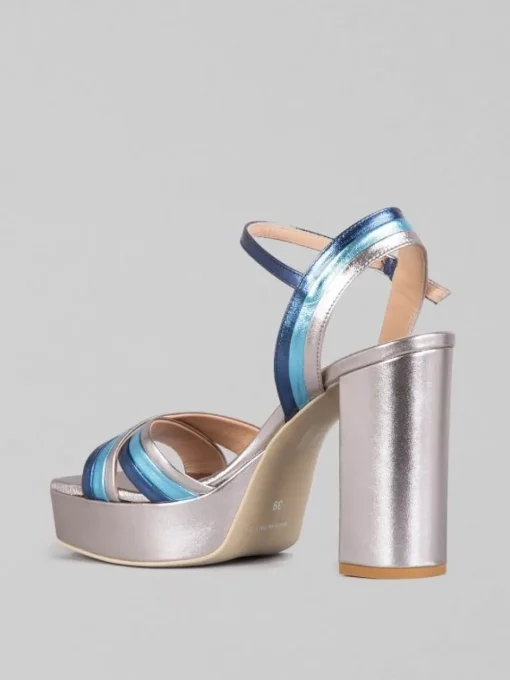Discount SERGIO CIMADAMORE SANDALI IN PELLE LAMINATA MULTICOLORE Blu