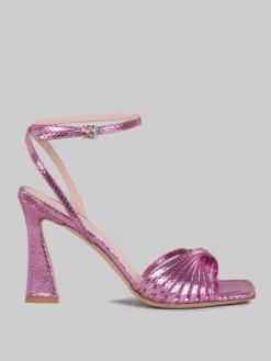 Online SERGIO CIMADAMORE SANDALI IN PELLE LAMINATA EFFETTO VIPER Rosa