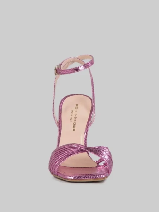 Online SERGIO CIMADAMORE SANDALI IN PELLE LAMINATA EFFETTO VIPER Rosa