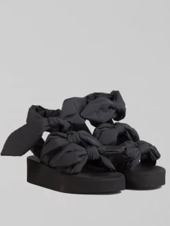 Clearance REDV SANDALI IN TAFFETAS CON FIOCCHI Nero