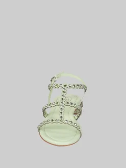 Hot ASH SANDALI SAPHIR IN PELLE CON APPLICAZIONI DI STRASS BICOLORE Verde
