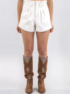 Fashion ANIYE BY SHORTS BIANCHI VALENTINA IN ECOPELLE A VITA ALTA Bianco