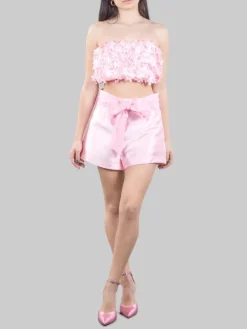 Best GINA GORGEOUS SHORTS IN TESSUTO RASATO CON CINTURA IN VITA Rosa