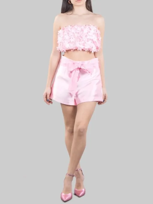 Best GINA GORGEOUS SHORTS IN TESSUTO RASATO CON CINTURA IN VITA Rosa