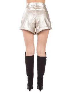 Fashion ANIYE BY SHORTS IN ECOPELLE STAMPA COCCO Oro